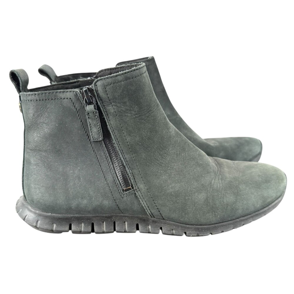 Cole Haan ZEROGRAND Waterproof Ankle Boots Womens 8B Nubuck Leather Washed Black - Picture 6 of 9